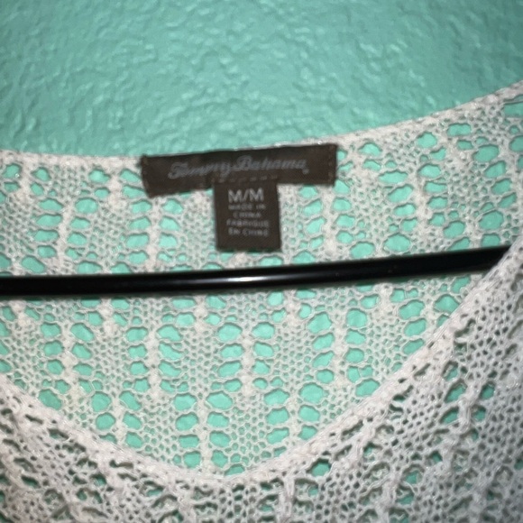 Tommy Bahama Cream Crochet Knit Tunic - Picture 3 of 5